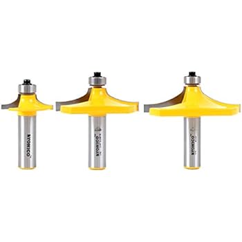 Yonico 13340 3 Bit Thumbnail Table Edge Forming Router Bit Set 1/2-Inch Shank