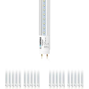 PARMIDA 20-Pack 4FT LED T8 Ballast Bypass Type B Light Tube, 18W, UL-Listed for Single-Ended & Dual-Ended Connection, 4000K, 2200lm, Clear Lens, T8 T10 T12, Shatterproof, UL & DLC