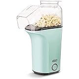 Dash Hot Air Popcorn Popper Maker with Measuring Cup to Portion Popping Corn Kernels + Melt Butter, Aqua
