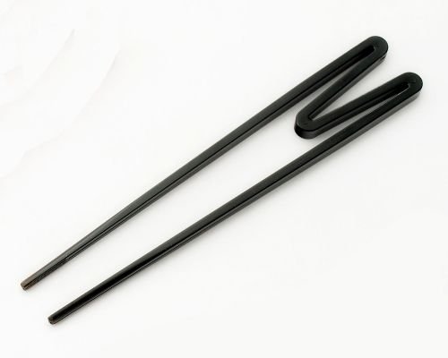 Hinomaru Collection Plastic Training Chopsticks Suitable for Children or Adult Chopsticks Easy Helper (Black)