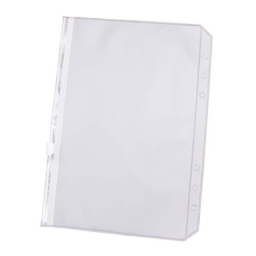 A5 Binder Zipper Pockets Name Card Bag 6 Holes Bill Pouch Notebook Refills Filler Organizer,Include 4 X Zipper Pouches +3 X Business Card Holder Pocket +2 X Plastic Page Marker Measuring Rulers