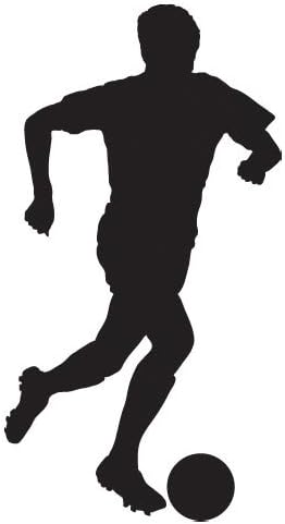 Amazon Fr Footballeur Art Of Wall Dessin Mural En Vinyle 2 Grand Sticker Mural De Decoration En Vinyle 60 Cm Hauteur 24 Cm Largeur Vinyle Noir