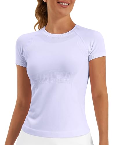 Stelle Women Workout Tops Short Sleeve Seamless Dry Fit Yoga Shirts at Amazon