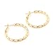 Followmoon 18K Gold Plated Women's Rope Hoop Earrings 20mm-50mm (30mm Rope Hoop Earrings)