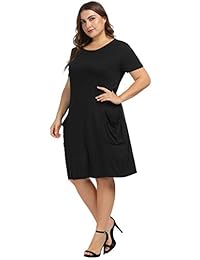 Hanna Nikole - Vestido de manga corta con dobladillo de burbujas, para mujer