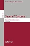Image de Secure IT Systems: 20th Nordic Conference, NordSec 2015, Stockholm, Sweden, October 19-21, 2015, Proceedings (Lecture Notes in Computer Science)