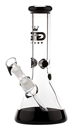 Grace Glass | Micro Beaker Series | CHOOSE FROM H:30cm - Ø:51mm - SG:18.8mm (G1528) (Black)