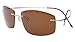 Eyekepper Rimless Titanium Frame Polarized Sunglasses (Brown, Brown)