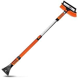 MATCC Ijskrabber 130 CM Uitschuifbare Sneeuwborstel met zuigmond voor Auto Voorruit Afneembare 3in1 Sneeuw Bezem Ice…