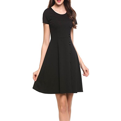 black knee length skater dress