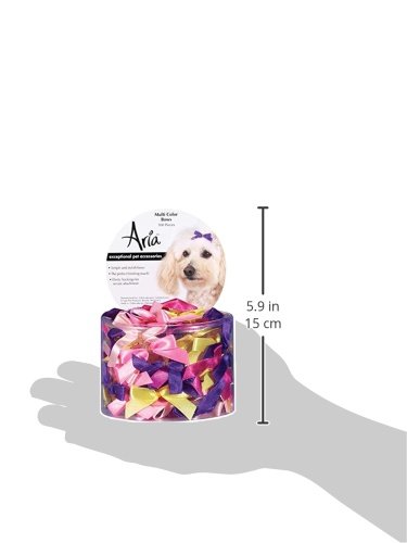 Aria Multi-Colored Bows for Dogs, 100-Piece Canisters - Thumbnail 3