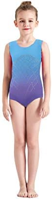 Leotards for Girls Gymnastics Gradient Rinestone Tank Ballet Dancewear