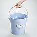 iDesign - 865 Pail Metal Round Wastebasket, Garbage Trash Can for Bathroom, Bedroom, Home Office, Kitchen, Patio, Dorm, College, Set of 1, Light Blue