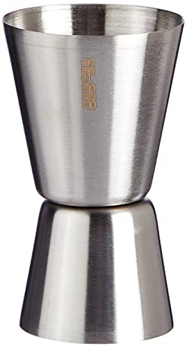 Ibili Doppel-Likörmessbecher 2 3 cl aus Edelstahl, silber, 4 x 4 x 7 cm