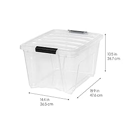 IRIS USA Stackable Plastic Storage Bins with