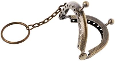 Mukoo 1PC 5cm DIY Coin Purse Handbag Handle Coins Bags Metal Kiss Clasp Lock Frame (Bronze)
