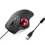 SANWA Wired Ergonomic Trackball Mouse, Optical