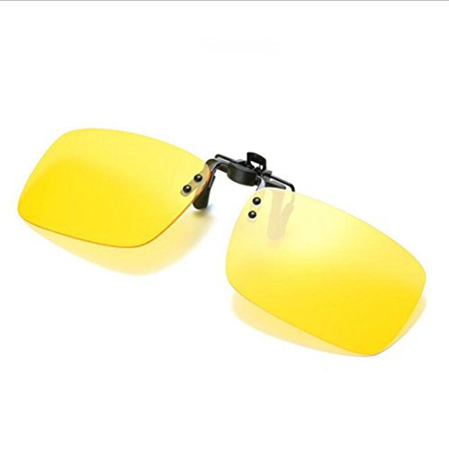2PCS Polarized Day Night Vision Flip-up Clip-on Lens Driving Glasses Sunglasses (black(day)+yellow(night))