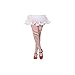 MUSICLEGS Girls Red and White Striped Tights (S)