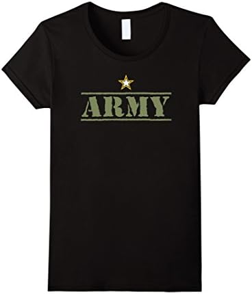 Womens Classic Vintage USA Army Military Logo T-Shirt XL Black