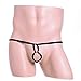 Potelin Men's Thong G String Spider Double Ring Stretch Underwears Bikini Briefs Black