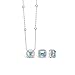 LESA MICHELE Sterling Silver 3-1/2 Cttw Cubic Zirconia & Aurora Borealis Cushion Crystal Necklace and Earring Set for Women