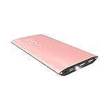 DULLA M50000 Portable Power Bank 12000mAh External Battery Charger, Ultra Slim Design with 2 USB Ports for iPhone, iPad, Galaxy and More (rose gold)