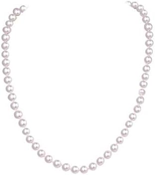 Pure 925 Sterling Silver 7-8 Mm Freshwater Cultured Pearl Necklace for Womens |Gift for Womens and Girls| With Certificate of Authenticity & Hallmark