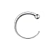 Body Jewelry S925 Sterling Silver Nose Hoop Ring 8mm (1 piece)