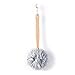 Bath Sponge & Brush Long Handled Loofah Back Scrubber Shower & Bath Exfoliating Pouf Scrubber on a Stick Body Back Brush with a Wood Handle Loofah Mesh for Men & Women By Krramel (GRAY)