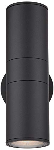 Ellis Modern Outdoor Wall Light Fixture Black 11 3/4" Cylinder Up Down Exterior House Porch Patio - Possini Euro Design - Thumbnail 5