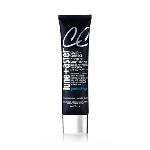 Lune+Aster CC Cream Broad Spectrum SPF 50 Medium Coverage, Color Correcting Cream For A Dewy Glow