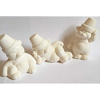 Cracked Pot Teddy Bears Trio Ceramic Bisque Ready to Paint