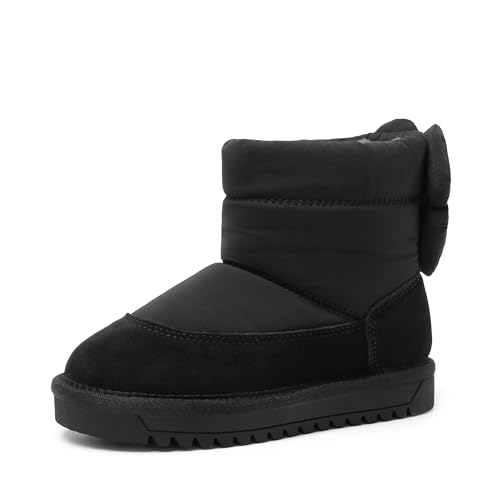 DREAM PAIRS Girls Snow Boots Kids Winter 10mm Puffy Faux Fur Lined Ankle Shoes for Little/Big Kid