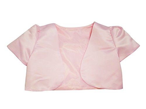 ICSTH Girls Bolero Shrug Short Sleeve Cardigan Age 4-12 Years (4-5 Years, Pink) - Thumbnail 3