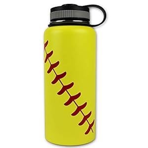 Urbanifi Water Bottle Baseball Softball Tumbler 32 oz Gift for Mom Men Flask Sports Travel Waterbottle, Stainless Steel…