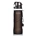 INTEY Collapsible Silicone Water Bottle with Filter - Leak Proof Cap - BPA Free, 25 Oz for Outdoors