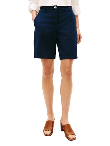 Tommy Hilfiger Women's Slim Straight Twill 9" Shorts, Dark Night Navy 12