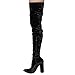 CAPE ROBBIN GD80 Women's Snug Fit Inside Zip Stretchy Block Heel Thigh High Boot