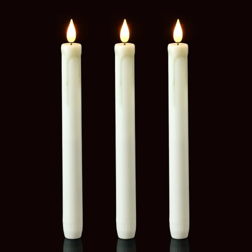 Homemory Flameless Taper Candles No Remote Realistic