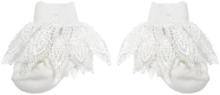 Baby Girls Cute Lacey Crochet Plain Frilly Socks - White (0-3 Months)