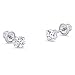 14k White Gold Tiny 2mm Basket Round Solitaire Cubic Zirconia Screw Back Baby Girls Earrings
