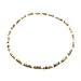 Green Nipa Hut 5mm Light Brown Coco Bead Hawaiian Necklace with White Puka Shell Accents, Barrel Lock
