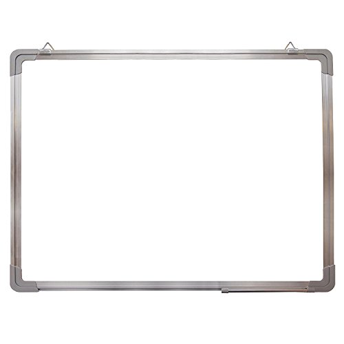Small Magnetic White Board Refrigerator Writing Board Dry Erase with Aluminum Frame and Mounting Brackets/Hangers (14x11 - inch)