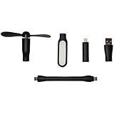 Mini Light/Fan for Apple, Android, and USB ports! - 5 in 1 (Black)