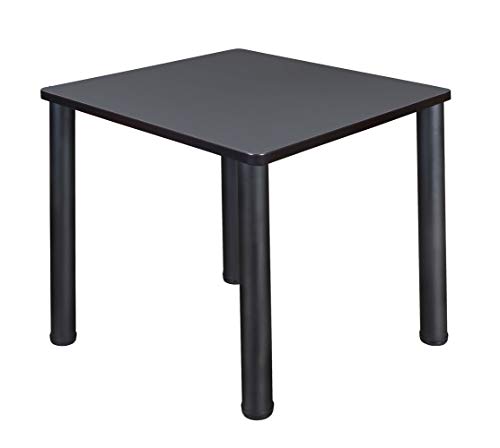 Romig Trek 30 in. Small Square Breakroom Table- Grey Top, Black Legs