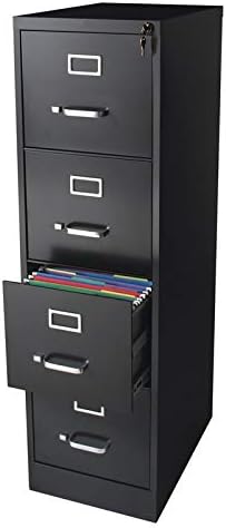 Amazon Com Pemberly Row 22 Deep Commerical Grade 4 Drawer Letter File Cabinet In Black Fully Assembled Kitchen Dining