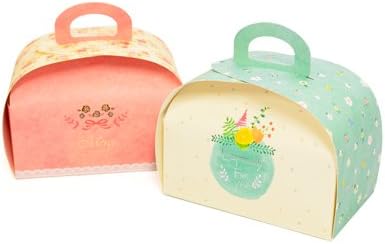 DECOLUV Floral Gift Boxes - Set of 10 Decorative Treats Boxes, Cookies, Goodies, Candy and Soaps Gift Boxes for Christmas, Birthdays, Holidays, Weddings, Etc (6.49 x 3.93 x 4.72 Inches, Mint &amp; Pink)