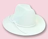 White Cowgirl Doll Hat for the 18 Inch Horse Riding American Girl & More! 18 Inch White Velvet Cowgirl Doll Hat w/ Decorative Rope on Brim