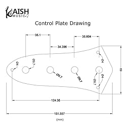 KAISH Diamond Plate 4 String Jazz J Bass Pickguard